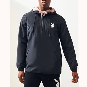 PacSun x Playboy Logo Quarter-Zip Anorak Black size S windbreaker street wear